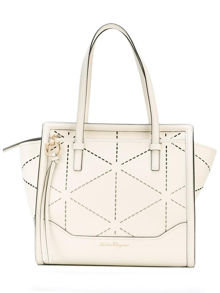 Salvatore Ferragamo - 'amy' Tote Bag - Women - Calf Leather - One Size, White, Calf Leather