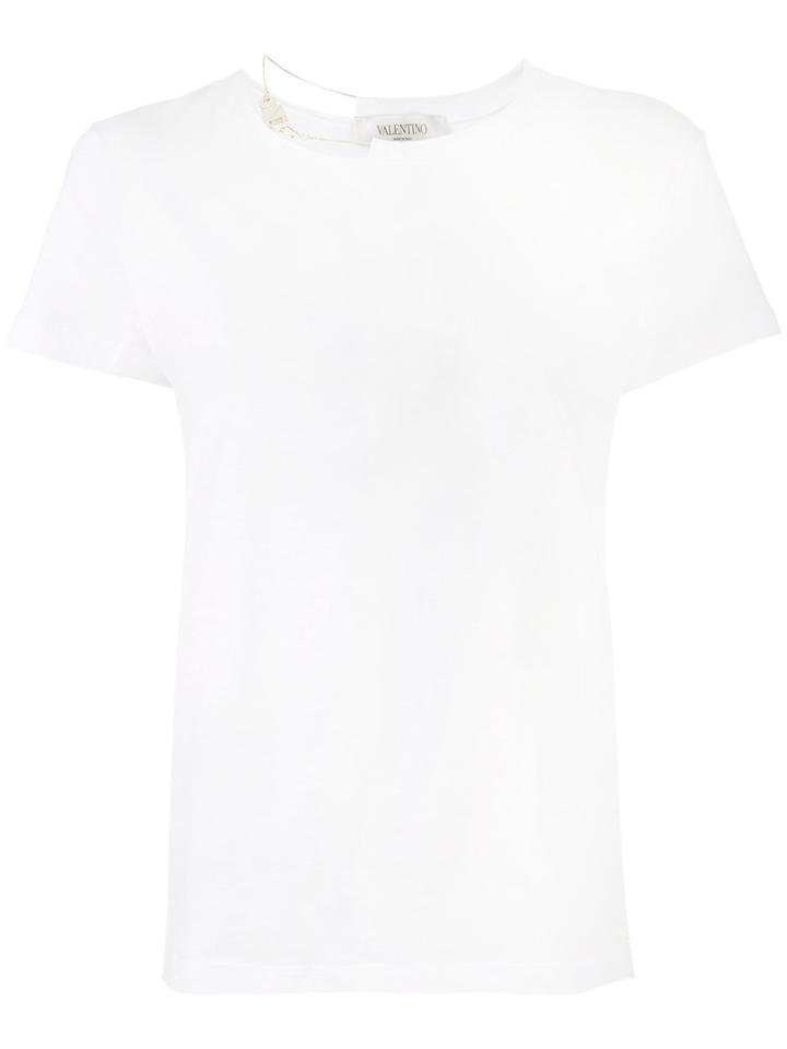 Valentino - Necklace Collar T-shirt - Women - Cotton - L, White, Cotton