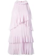 Giamba Tiered Ruffled Dress, Women's, Size: 42, Pink/purple, Polyester
