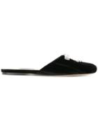 Attico Embellished Front Bow Mules - Black