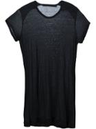 Julius Patch Detail T-shirt, Men's, Size: 3, Black, Silk/modal