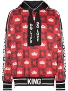 Dolce & Gabbana Crown Logo Print Hoodie - Red