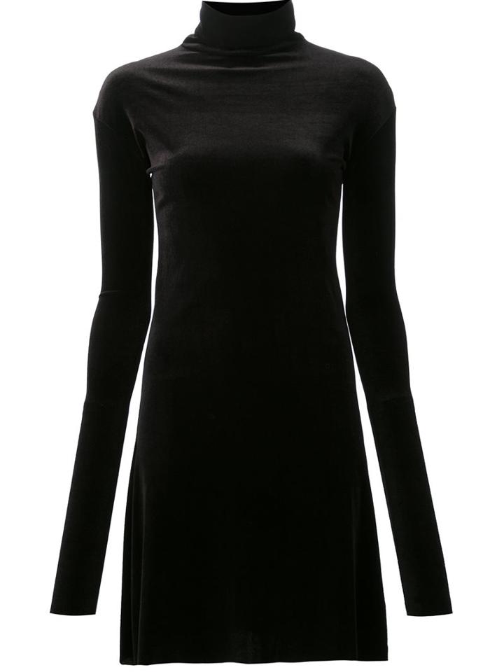 Les Animaux Velour Turtleneck Dress