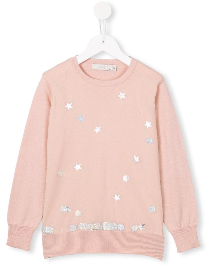 Stella Mccartney Kids Star Embroidered Jumper, Girl's, Size: 10 Yrs, Pink/purple