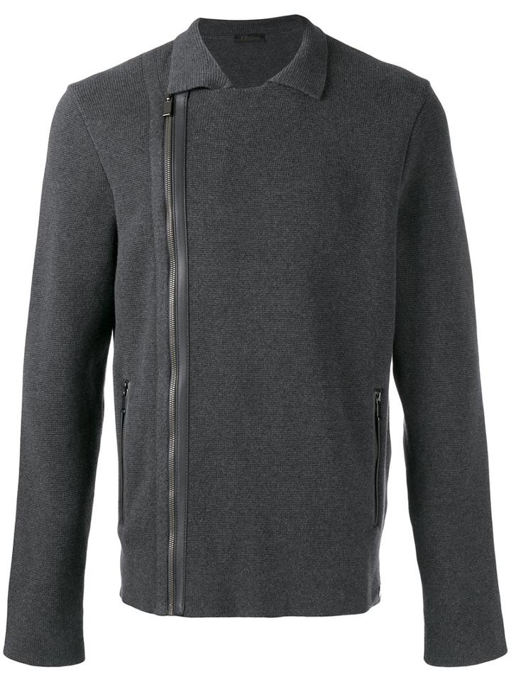 Z Zegna Zipped Jacket, Men's, Size: Xxl, Grey, Cotton