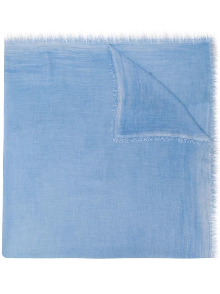 Faliero Sarti Oversized Frayed-hem Scarf - Blue