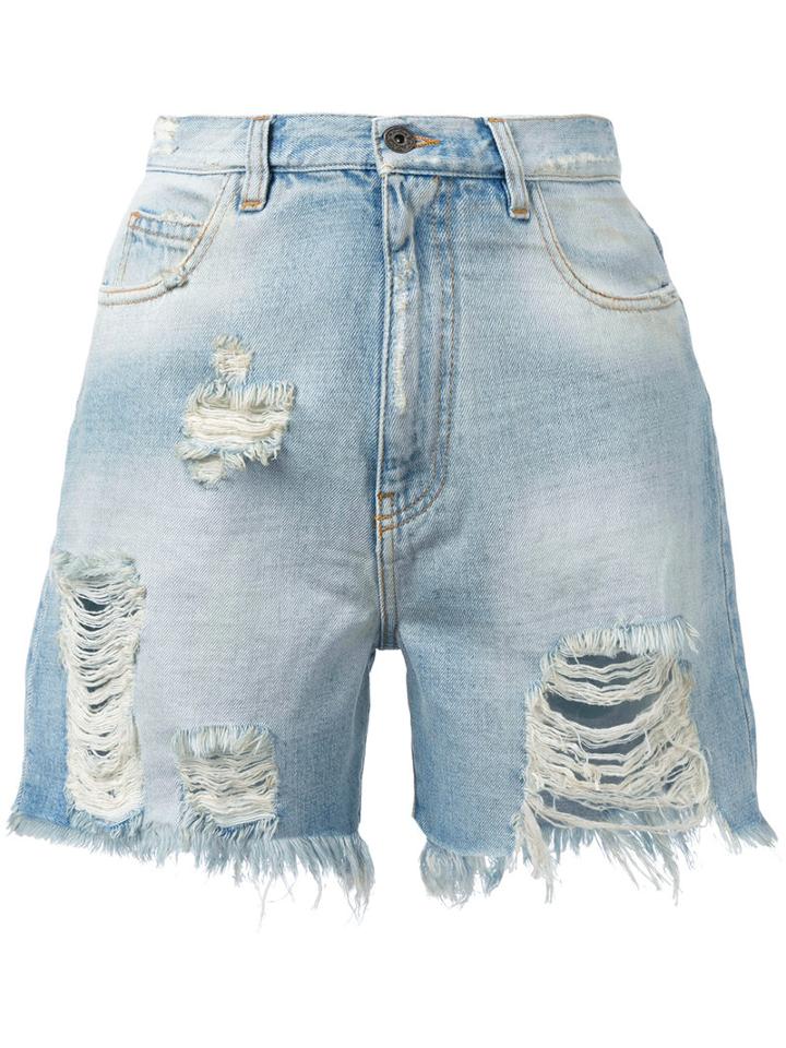 Faith Connexion - Destroy Shorts - Women - Cotton - S, Blue, Cotton