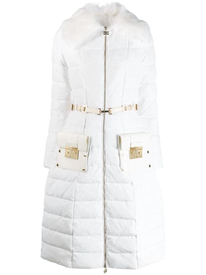 Elisabetta Franchi Padded Zipped Coat - White