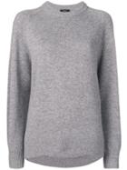 Theory Fine Knit Crewneck Sweater - Grey