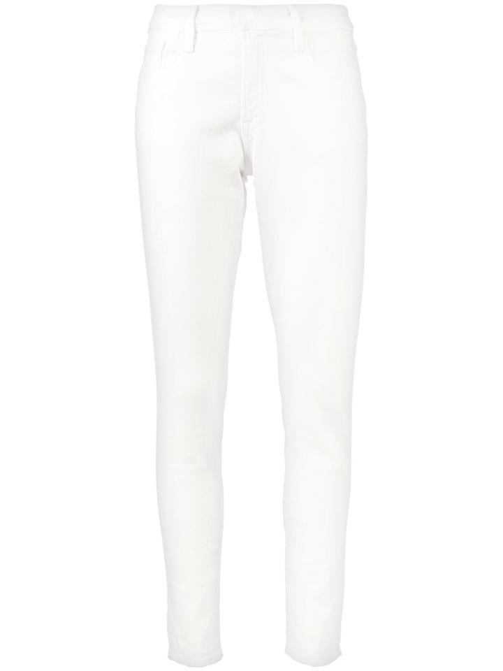Frame Denim Le Garcon White Mid Rise Skinny Jeans