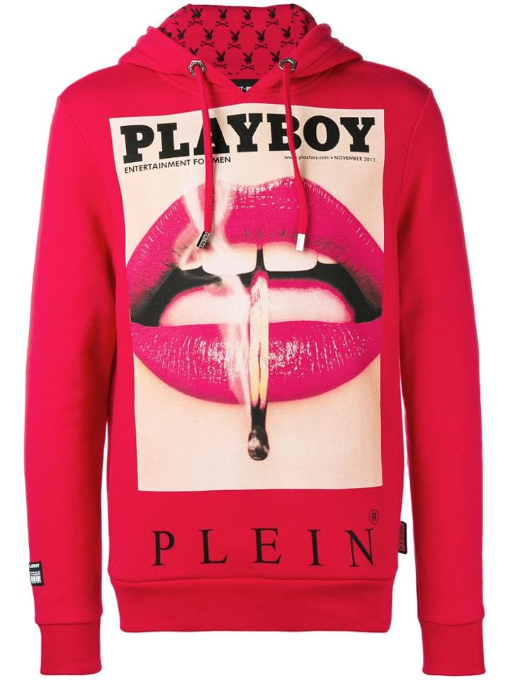 Philipp Plein Playboy Cover Hoodie - Red