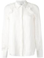 3.1 Phillip Lim Ruffled Trim Shirt, Women's, Size: 0, Nude/neutrals, Silk/viscose