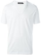 Dolce & Gabbana V-neck T-shirt, Men's, Size: 46, White, Cotton