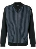 Calvin Klein Striped Bomber Jacket - Black