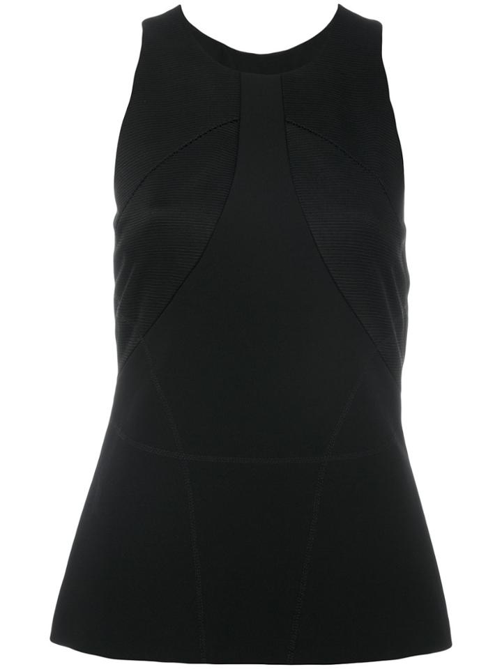 Versace Satin-panelled Crepe Top - Black