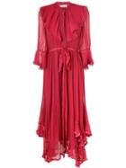Chloé - Layered Ruffled Dress - Women - Silk/cotton/polyester - 38, Red, Silk/cotton/polyester