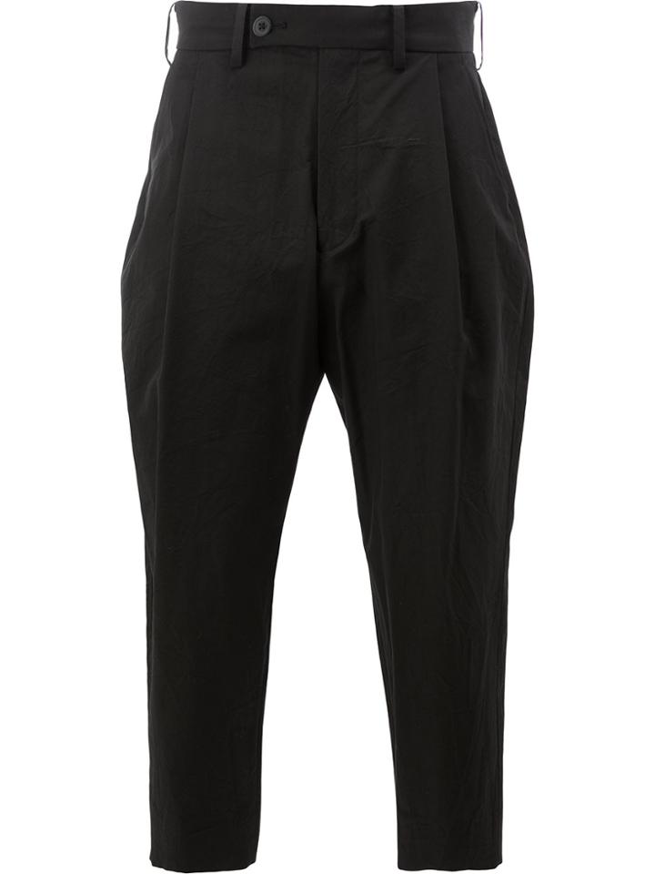 08sircus Tapered Tailored Trousers - Black
