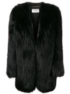 Saint Laurent Oversized Fur Coat - Black