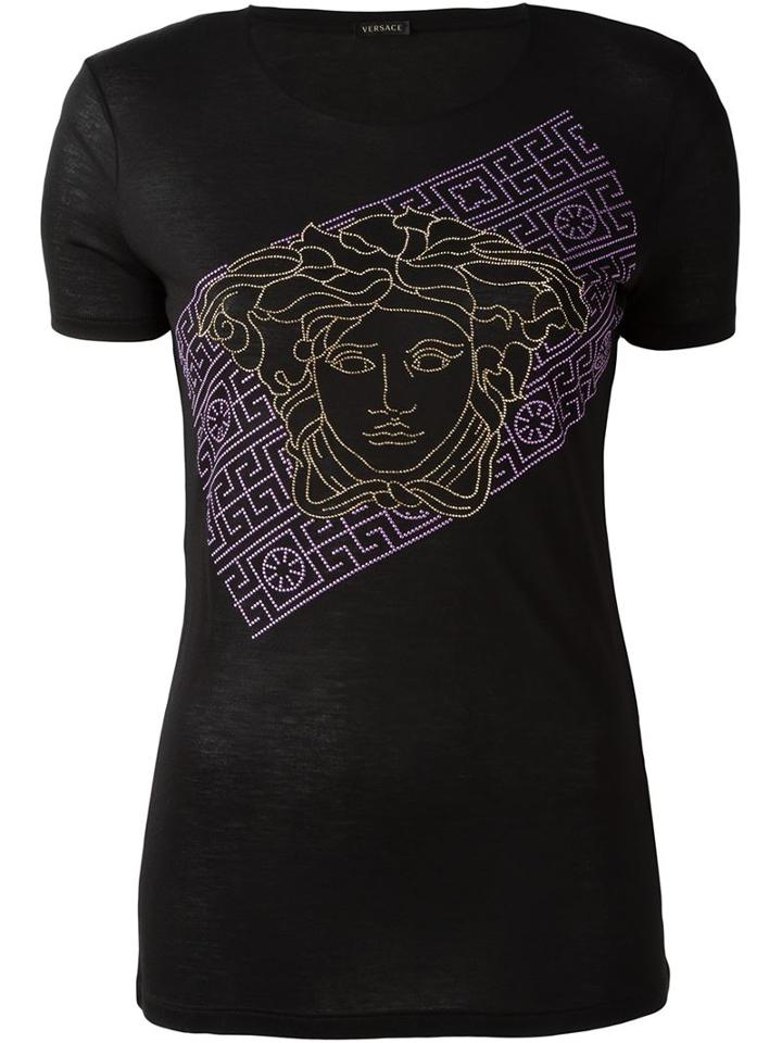 Versace Medusa T-shirt, Women's, Size: 38, Black, Viscose/silk