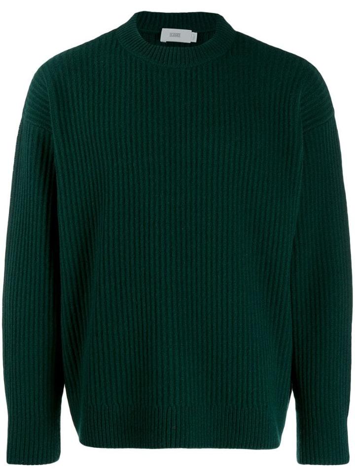 Closed Ribbed Long Sleeve Jumper - Green