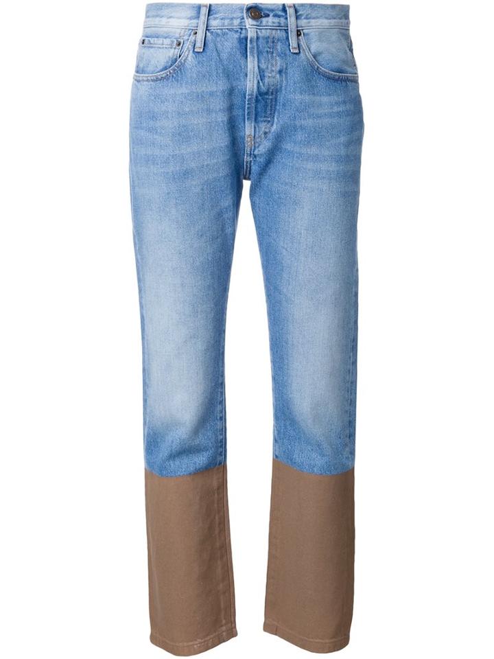 Ports 1961 Contrast Hem Jeans, Women's, Size: 28, Blue, Cotton
