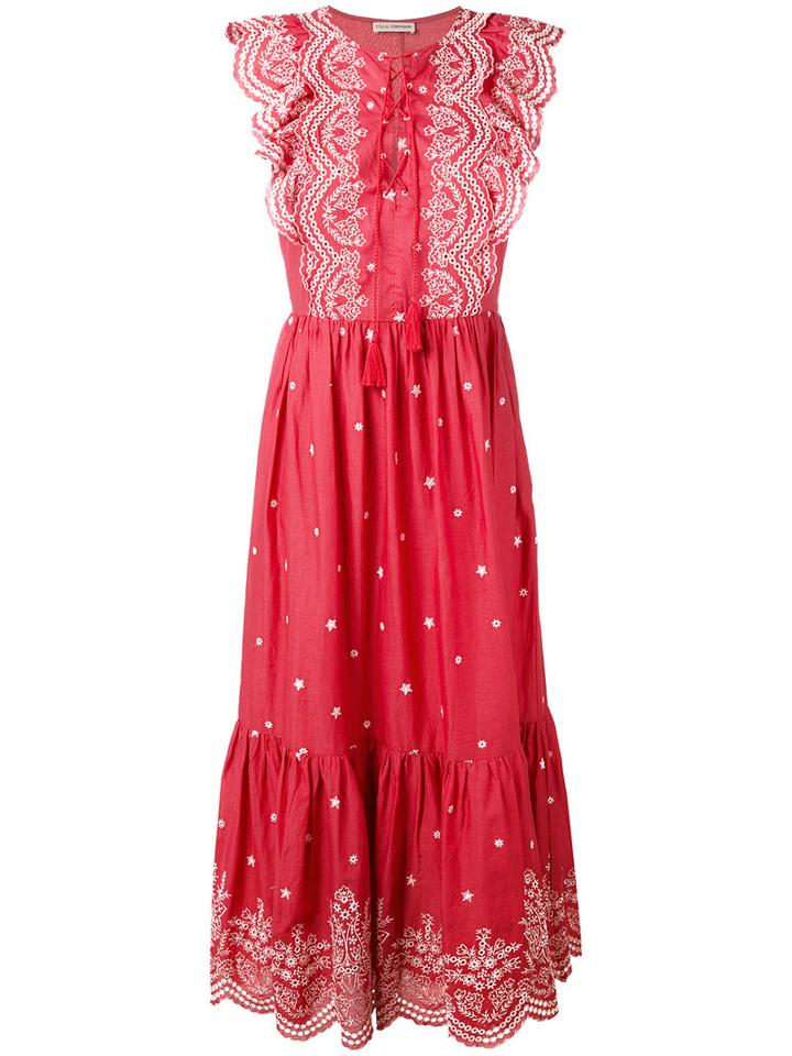 Ulla Johnson - Long Sleeveless Printed Dress - Women - Cotton - 6, Red, Cotton