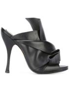 Nº21 Leather Bow Mules - Black