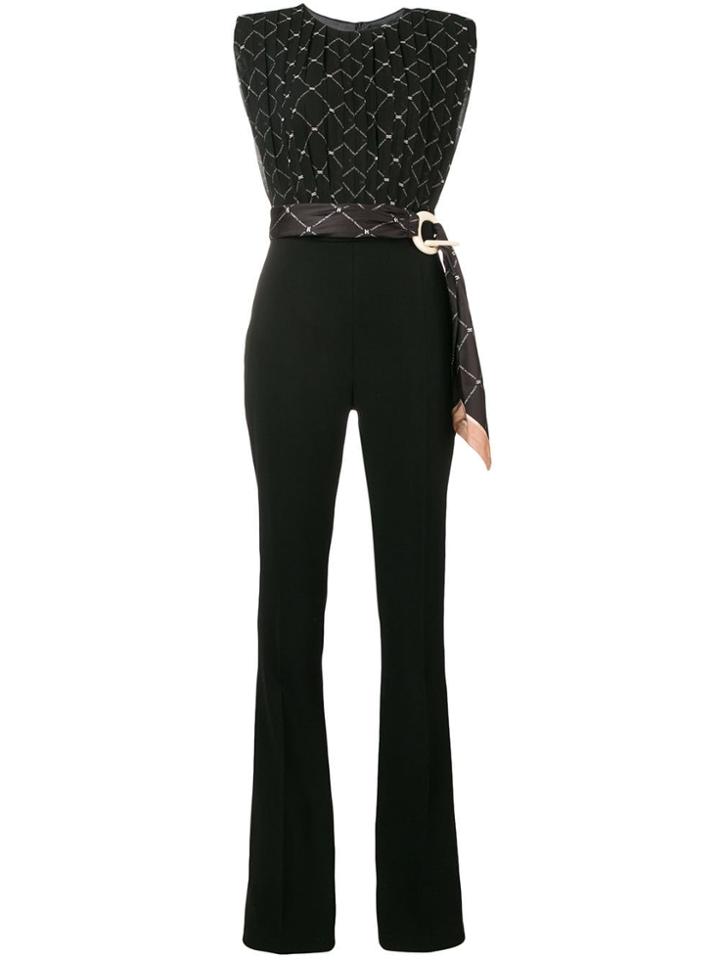 Elisabetta Franchi Tie Waist Jumpsuit - Black