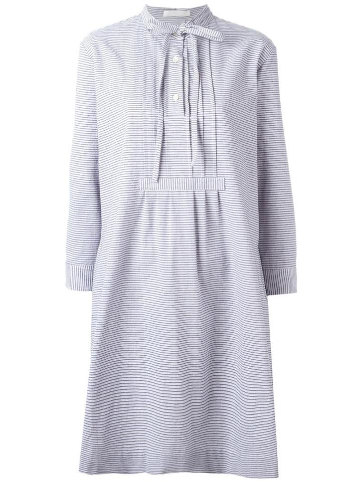 Peter Jensen Tie-neck Shirt Dress, Women's, Size: Medium, Grey, Cotton/polyester