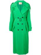 Erika Cavallini Belted Trench Coat - Green