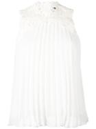 High Neck Top - Women - Polyester/viscose - 40, White, Polyester/viscose, Ermanno Scervino