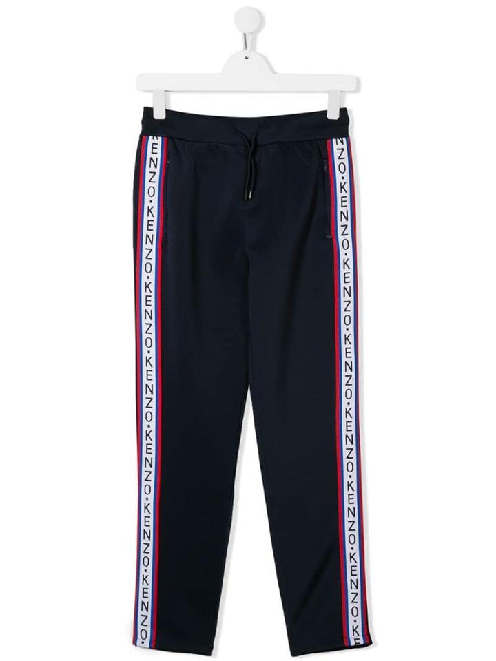 Kenzo Kids Logo Tape Track Pants - Blue