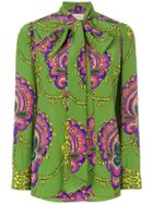 Gucci 70s Graphic Print Blouse - Green