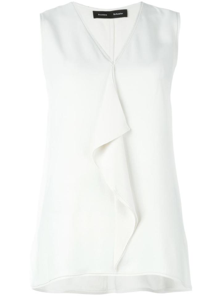 Proenza Schouler Crepe Ruffled Tank Top