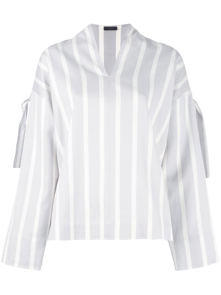 Joseph - Wide Striped Blouse - Women - Silk/cotton - 38, Women's, Grey, Silk/cotton