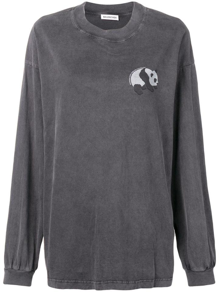 Balenciaga Long Sleeve Panda T-shirt - Black