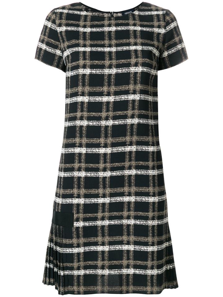 Armani Jeans Grid Print Dress - Black