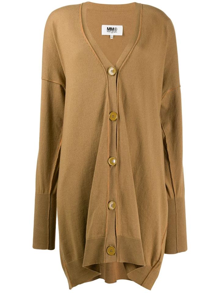 Mm6 Maison Margiela Long Cardigan - Brown