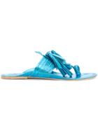 Figue Metallic Scaramouche Sandals - Blue