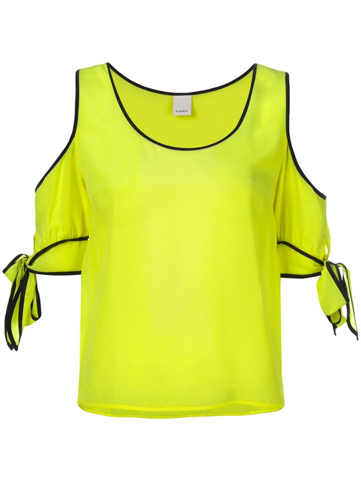 Pinko Dropped Tie Shoulders Blouse - Yellow & Orange