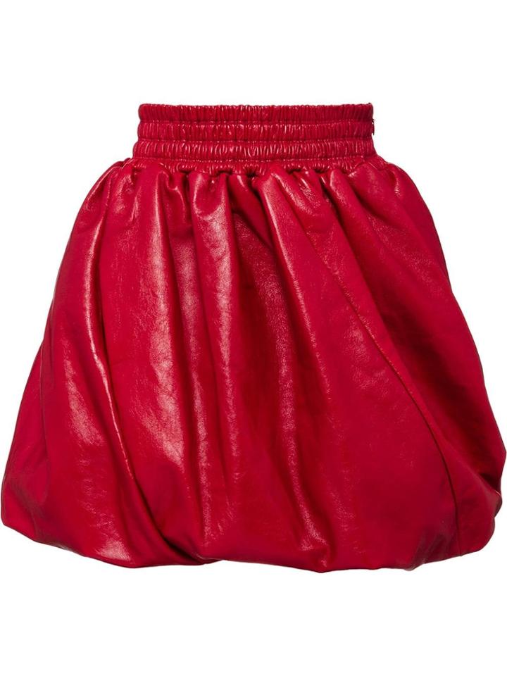 Miu Miu Pleated Detail Skirt - Red