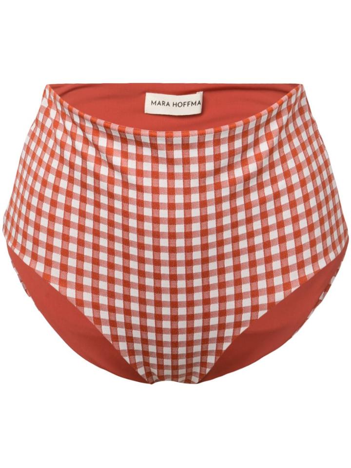 Mara Hoffman Lydia Check Bikini Bottoms - Orange