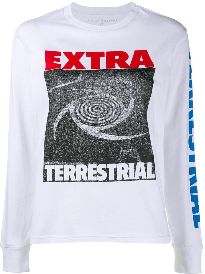 Ashley Williams 'extra Terrestrial' Sweatshirt, Women's, Size: Small, White, Cotton