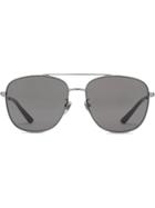 Gucci Eyewear Navigator Metal Sunglasses - Metallic