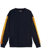 Burberry Satin Stripe Cotton Blend Sweatshirt - Blue