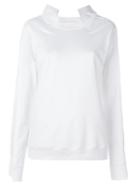 Maison Margiela Collar Detail Sweatshirt, Women's, Size: Medium, White, Cotton