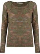 Cecilia Prado Round Neck Knitted Blouse, Women's, Size: G, Green, Acrylic/polyamide/viscose