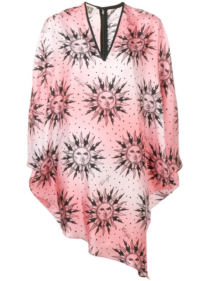 Fausto Puglisi Sun-print V-neck Dress - Pink