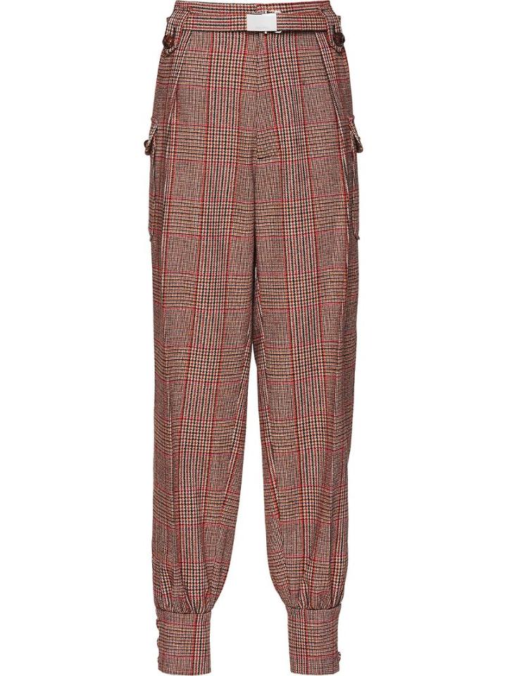 Miu Miu Checked Tapered Trousers