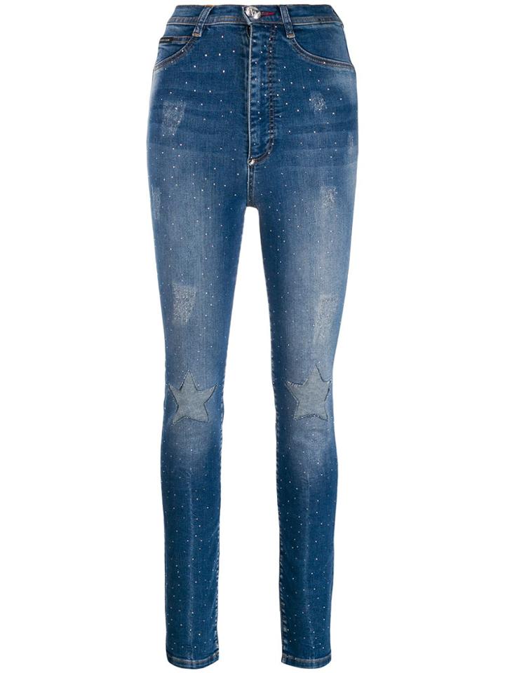 Philipp Plein Super High Waist Jeggings - Blue